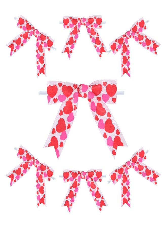 Meseey 30 Pcs Pre-tie Pink Heart Bows 3 Inch Satin Ribbon Bow for Packages Gift Wrapping Wedding Favors Baby Shower Christmas Decor (3 inch x 30 pcs, Pink Heart) - Image 3